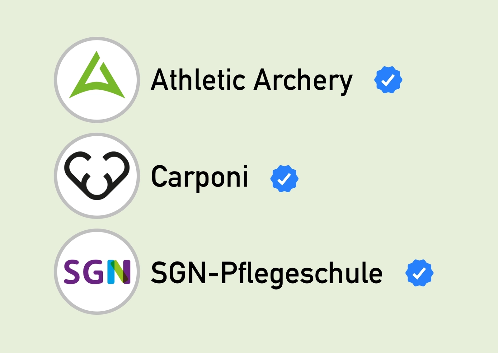 Presentation of three different profile icons, embedded in social media circles – as a comparison to check the functionality of a logo in the digital space. Exemplary for the R211 approach in Corporate Design: brands must have a strong impact even in small formats.