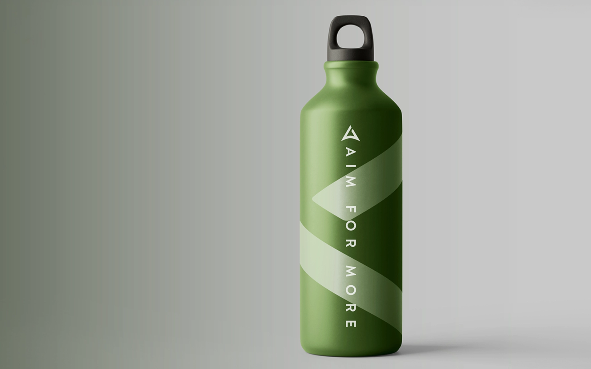 Photograph of a water bottle in the Branding of Athletic Archery – with logo and design elements of the brand. Implementation by R211 agency.