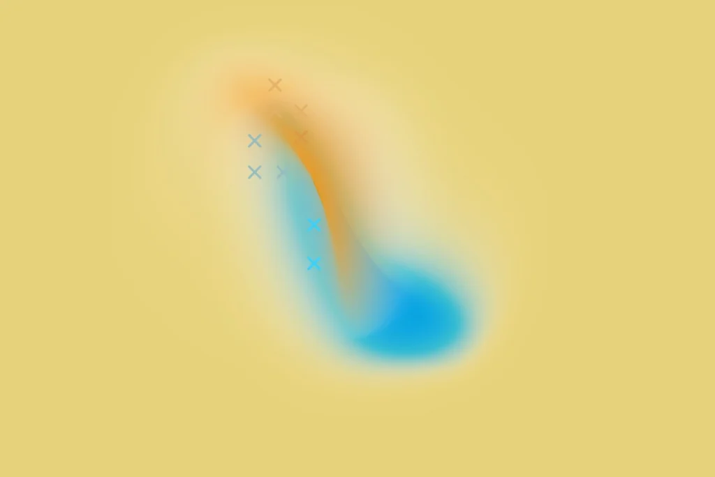 Abstract, softly flowing teaser image in different colors as a visual introduction to the marketing guidance system
