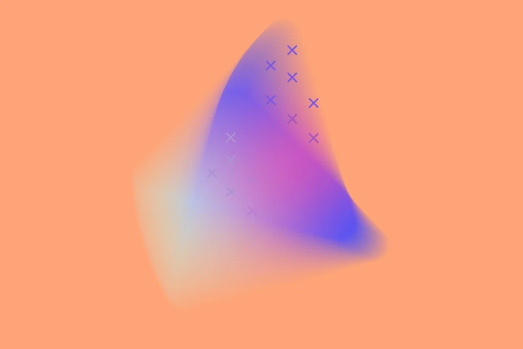 Abstract, softly flowing teaser image in various color tones as a visual introduction to print advertising measures