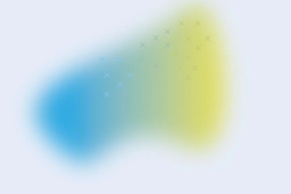 Abstract, softly flowing teaser image in various color tones as a visual introduction to Social Design Growth.