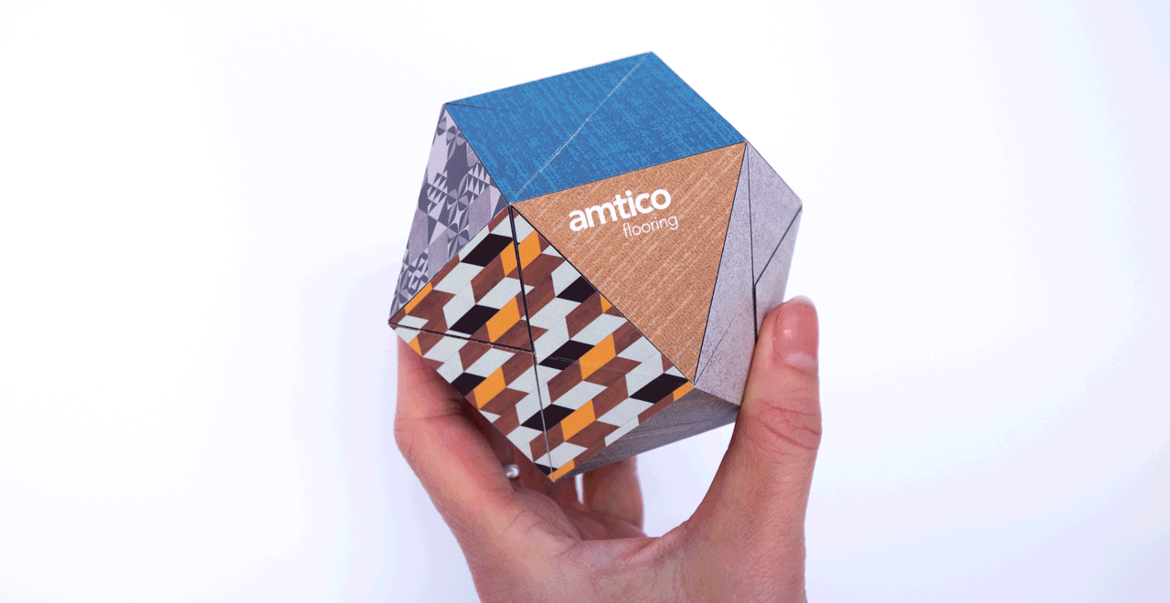 Mailingaktion für Amtico zum Thema Bodenbeläge. Gestaltung und Konzeption durch die R211-Agentur.