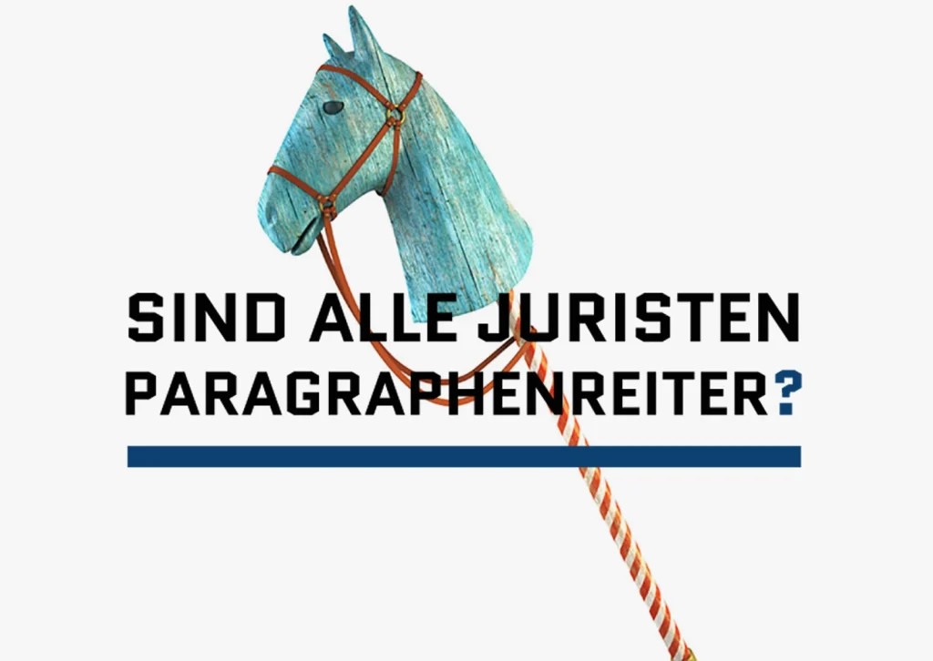 Ausschnitt aus der neu gestalteten Website für eine Anwaltskanzlei mit dem provokativen Spruch "Sind alle Juristen Paragraphenreiter?"